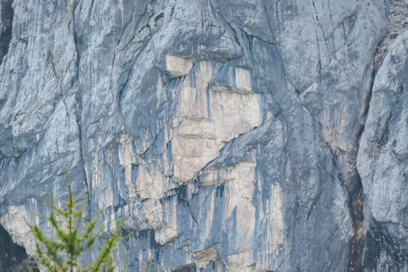 Ajdovska deklica (Heathen Maiden), a rock face shaped like a woman's profile on Prisojnik, Slovenia