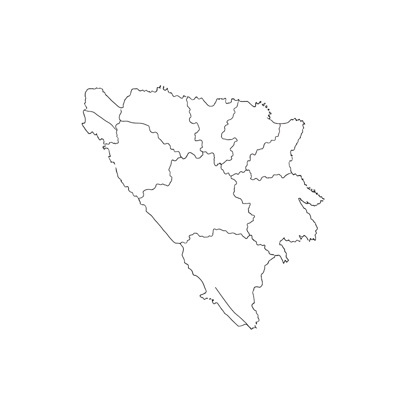 Zemljevid Bosne in Hercegovine