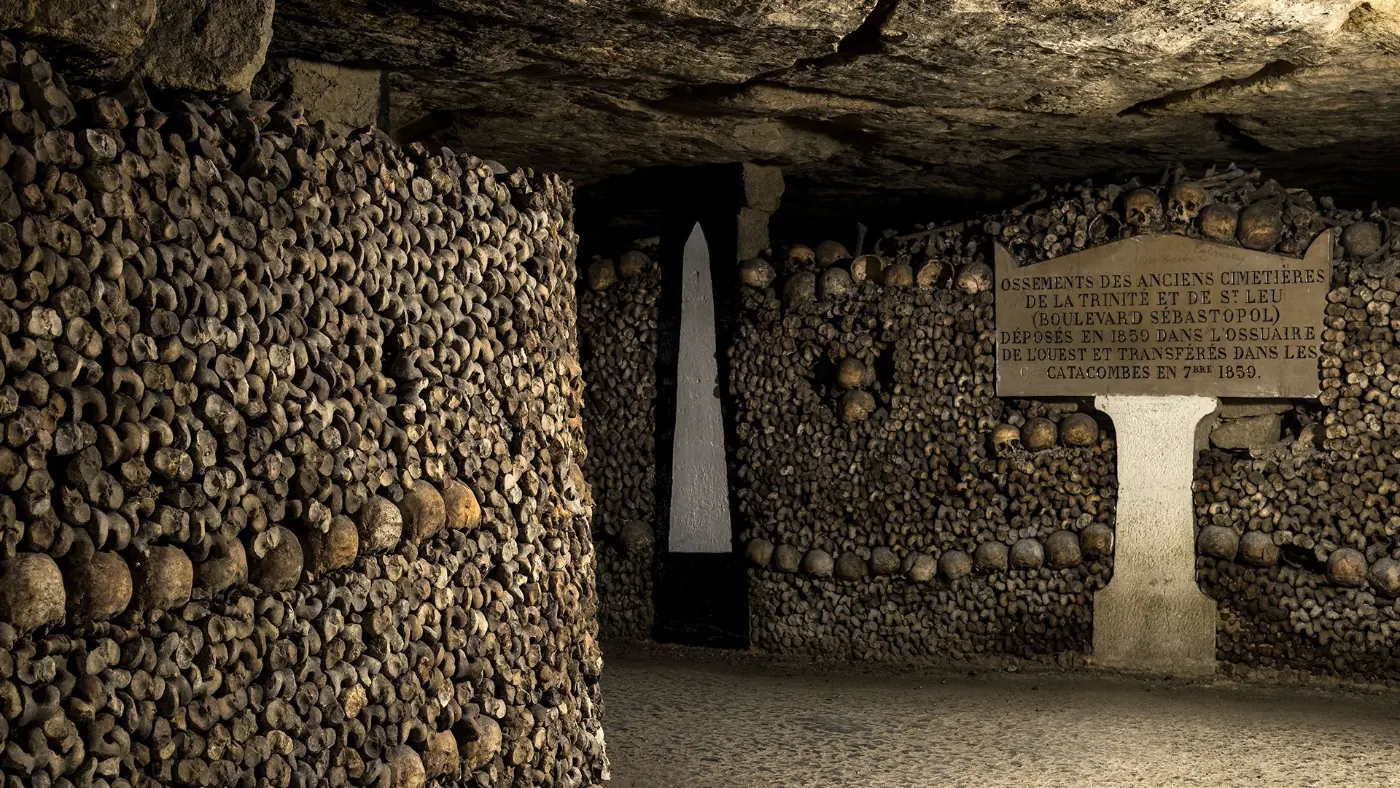 Underground passageways of the Paris Catacombs
