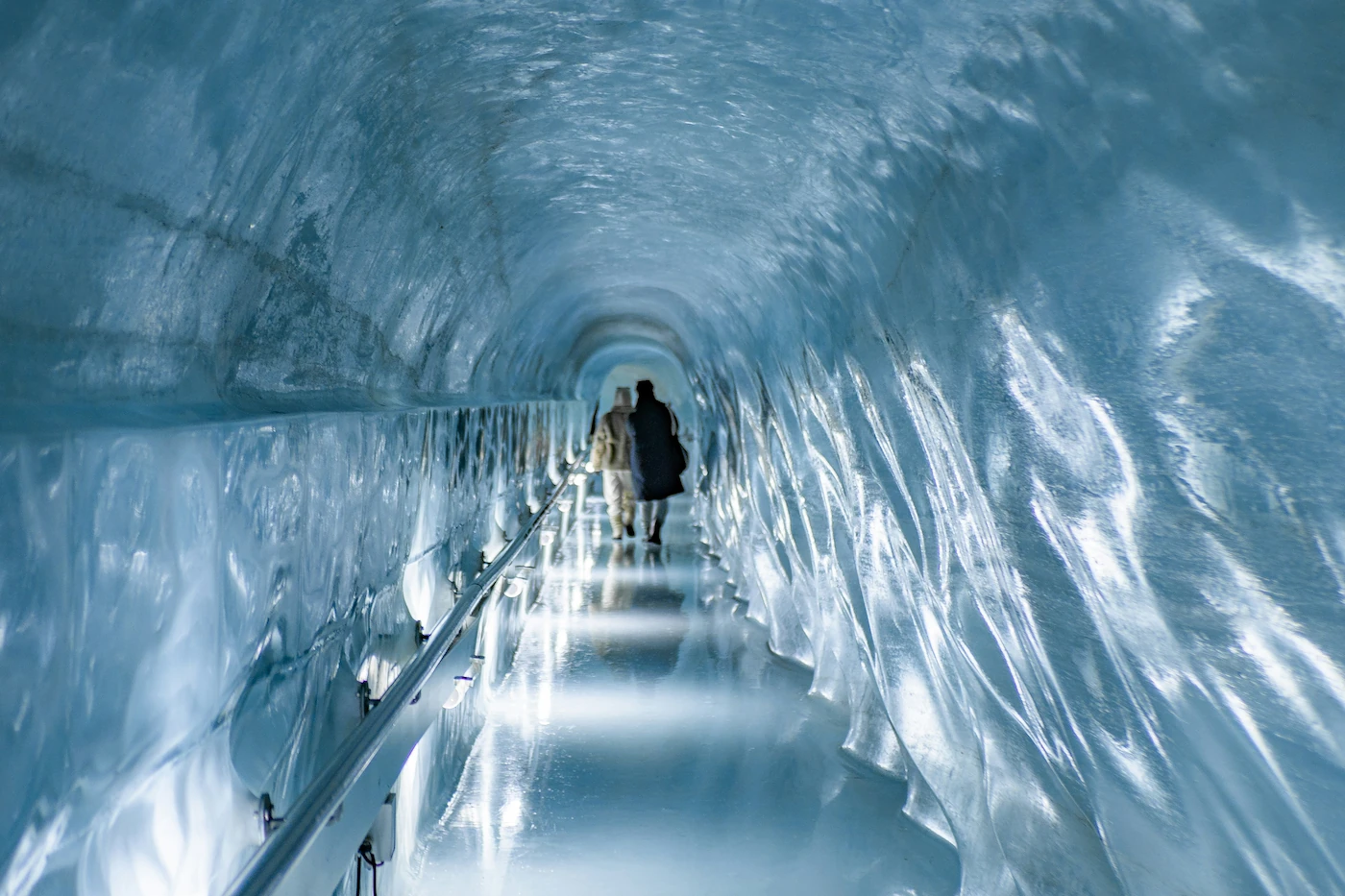 Blue ice tunnel in the Ice Palace on Jungfraujoch