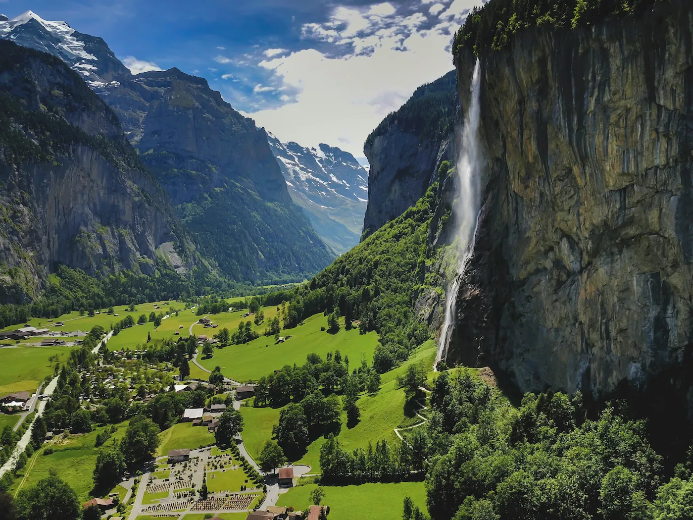 Lauterbrunnen Valley with Staubbach Falls