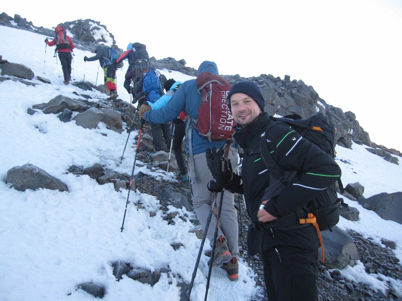 Hiking toward a summit